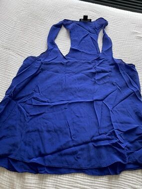 100% Silk Royal Blue Racerback Tank